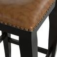 thumbnail image 3 of Linon San Francisco Square 30" Backless Bar Stool, Wenge/Caramel Faux Leather, 3 of 6