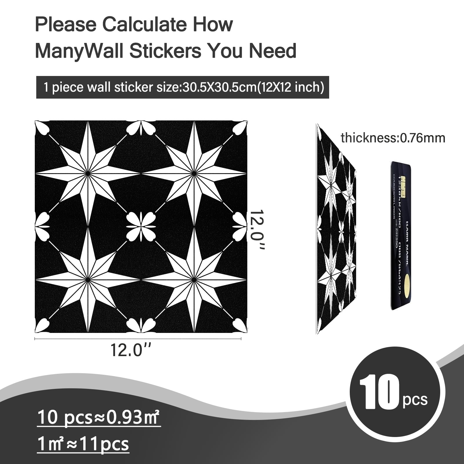 DEWOO 10PCS 12" x 12" Peel and Stick Floor Tiles, Vintage Floral Removable Self Adhesive Vinyl Flooring Stickers, Renter Friendly DIY Tile for Kitchen Entryway Bathroom Living Room