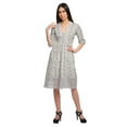 thumbnail image 3 of Moomaya Robe Midi Décontractée d'Été pour Femmes en Coton Imprimé avec Dentelle, 3 of 4