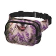 thumbnail image 2 of Honeii Dog in Lavender Flowers Print Square Double Layer Waist Bag,Waist Belt Bag Fashion Fanny Women and Men,For Travel Running Hiking Walking, 2 of 9