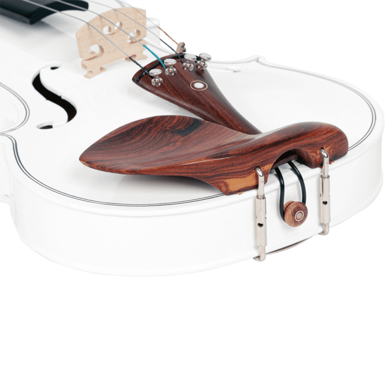 Hassch 4/4 Acoustic Violin with Case, Bow and Rosin for Beginners, Fiddle Set with Strings, Turner, Wipe Cloth and Shoulder Rest, White