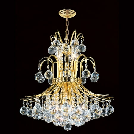2 Tier 9 Arm Chandelier - Worldwide Lighting W83043G19 9-Light 1 Tier 19