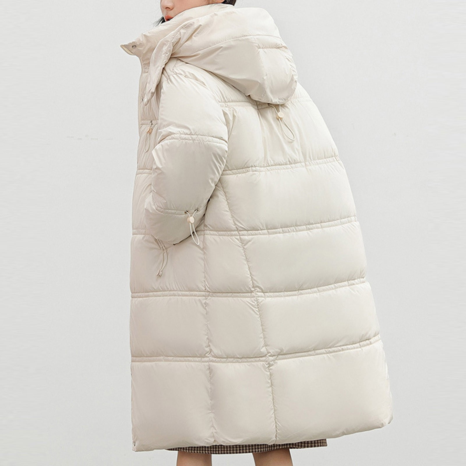 Zpanxa Reversible Long Winter Coat for Women 100% Cotton Double