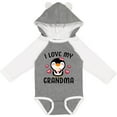 thumbnail image 3 of Inktastic I Love My Grandma with Cute Penguin and Hearts Girls Long Sleeve Baby Bodysuit, 3 of 5