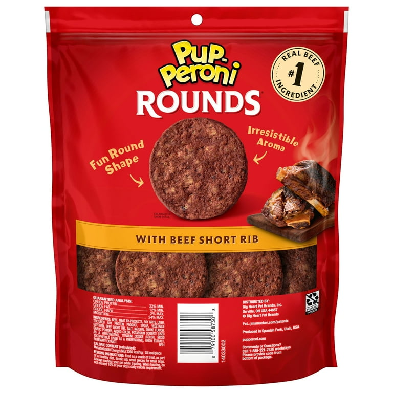 Pup Peroni Rounds Dog Treats with Beef Short Rib 20.5 oz. Bag Walmart