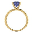 thumbnail image 4 of 2 ctw Solitaire Anniversary Ring for Women | Round Cut Simulated Tanzanite | Hyperallergenic Solid 18K Yellow Gold, 4 of 5