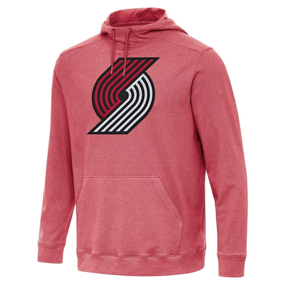 Men's Antigua Heather Red Portland Trail Blazers Cloud Pullover Hoodie
