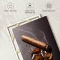 thumbnail image 6 of Elephant Stock Cigar On Whiskey Glass Wall Art - Vertical Canvas Wall Art - Living Room Wall Decor - Food And Drink Canvas - Gray And Brown Decor - 20" x 30", 6 of 8