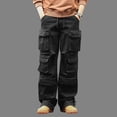thumbnail image 6 of Yaoyar Men's Casual Cargo Pants Stretch Athletic Trousers Loose Straight Leg Fashion Hiking Sweatpants with Multi Pockets, 6 of 9