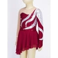 thumbnail image 4 of inhzoy Kids Girls Rhinestone Sequin Long Sleeve Figure Ice Roller Skating Dress A Red 14, 4 of 10