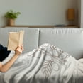 thumbnail image 3 of Coffee Soft Flannel Fleece Throw Blanket, Monochrome Sketch Branch with Leaves and Beans Agricultural Components Coffee, Cozy Plush for Indoor and Outdoor Use, 50" x 60", Pale Tan Cocoa, by Ambesonne, 3 of 5