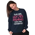 thumbnail image 3 of Wife Husband Loves Fishing Cute Girly Women Plus Size Crewneck Sweatshirt Brisco Brands 3X, 3 of 5