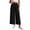 Black Pants, variant on Womens Linen Palazzo Pants Ruffle Wide Leg Cropped Flowy Drawstring Casual Loose Summer Beach with Pockets White Pants L
