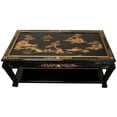 thumbnail image 3 of Handmade Black Lacquer Landscape Coffee Table with Shelf (China) - 40.00"W x 20.00"D x 18.00"H, 3 of 5