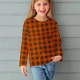 thumbnail image 3 of Girls' Tops New Children Boys Girls Shirts Casual Plaid Printed 3/4 Length Sleeve Round Neck Pullover Tops Funny Graphic Cute Blouse Girls Casual Crewneck Sweatshirts Size 9 Years, 3 of 6