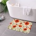 thumbnail image 3 of FJPT Non Slip Flannel Polyester Floor Mat With Poppy Flower Design For Bathroom Kitchen Bedroom Decor 16x24 inch, 3 of 5