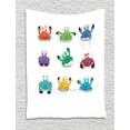 thumbnail image 1 of Crabs Tapestry, Joyful Cartoon Style Colorful Crab Characters with Various Expressions and Emotions, Wall Hanging for Bedroom Living Room Dorm Decor, 60W X 80L Inches, Multicolor, by Ambesonne, 1 of 2