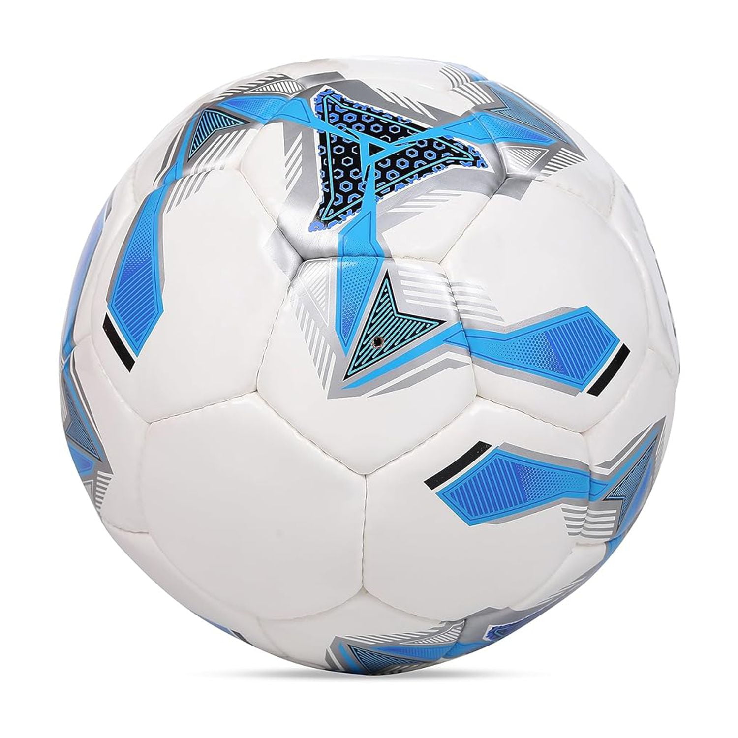 Cosco Torino Pvc Football, Size 5 | White & Blue | Pvc Hand Sewn Ball | High Shape Retention & Stability