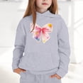 thumbnail image 2 of Girls' Boys' Lounge Hooded Sweatshirt Long Sleeve Solid Hoodies Pulllover Casual Baggy Tops Spring Trendy Warm Top - Grey,1-2 Years, 2 of 5