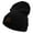 Black, variant on Wine and Cheese Embroidered 12 Inch Long Knitted Beanie - White OSFM