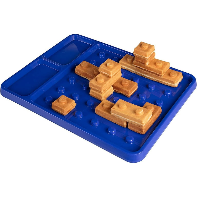 Building Brick Electric Waffle Maker with 2 Construction Eating Plates Cook Fun Buildable Waffles in Minutes Revolutionize Breakfast as seen on