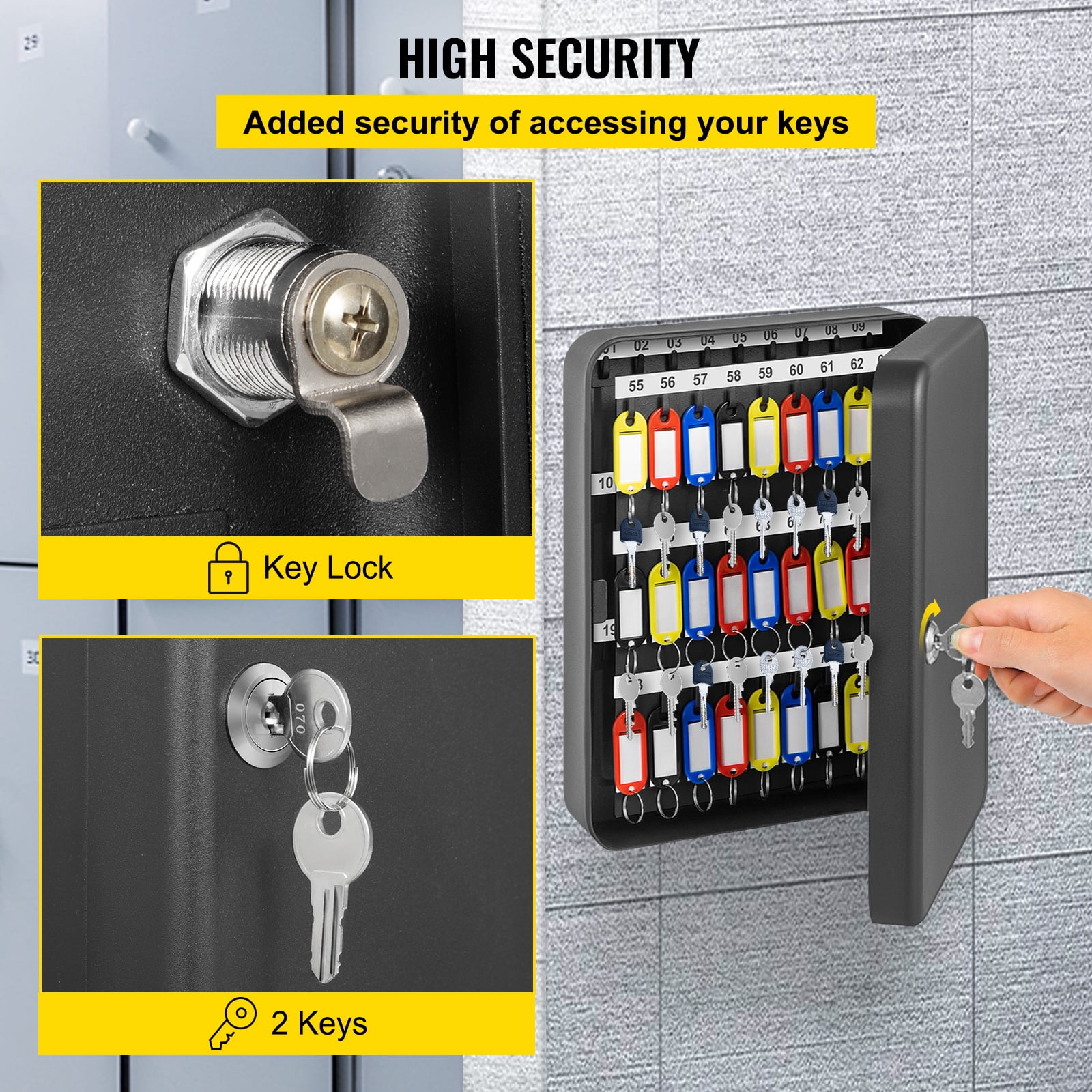 Key Box With Code VORVIL Key Lock Box With 200 Hooks – Wall Mount Key ...