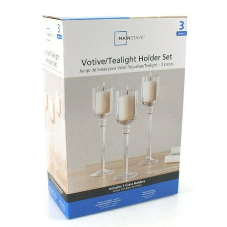 Mainstays 3pk Glass Candleholder