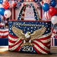 thumbnail image 4 of Luckky 250th Anniversary Tote Bag,1776-2026 Patriotic Quilted Shoulder Bag, 4 of 6