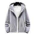 thumbnail image 3 of Men Waterproof Jacket Hooded Sport Coat Unisex Outwear Lightweight Windbreaker, 3 of 11