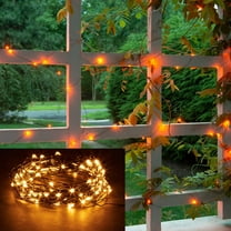 Orange Fairy Holiday String Lights, 33 ft / 10 m - 300 LED Orange Twinkle Firefly Lights for Indoor or Outdoor Decorations, Office/Desk Decor, Bedroom, Garden & Parties - Easy Plug in Operated