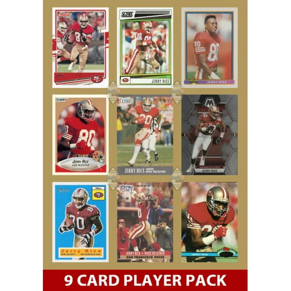 Jerry Rice 9 Card Legend Pack Donruss Topps Panini Score San Francisco 49ers