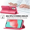 thumbnail image 3 of Case for Galaxy A32 5G [Not fit A32 4G], PU Leather Wallet Folio Flip Magnetic Buckle Slim Back Cover Built-in Card Holder Slot and Stand for Samsung Galaxy A32 5G (Rosered), 3 of 14