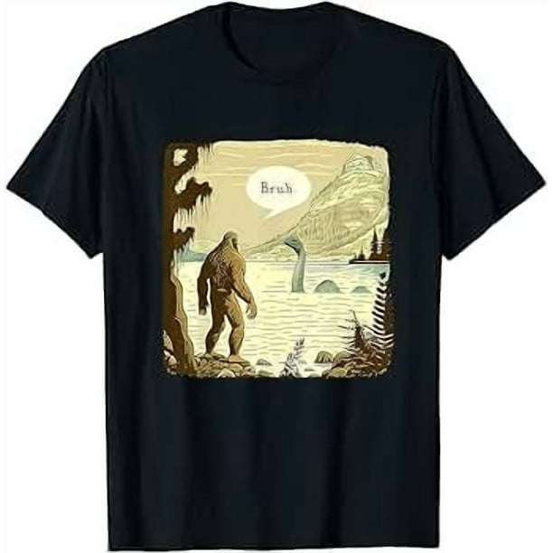 Camiseta única de Sasquatch para hombre, 100% algodón, cuello redondo, manga corta, corte regular, ropa informal, ideal para San Valentín, Año Nuevo, Día del Padre, Navidad, color negro.