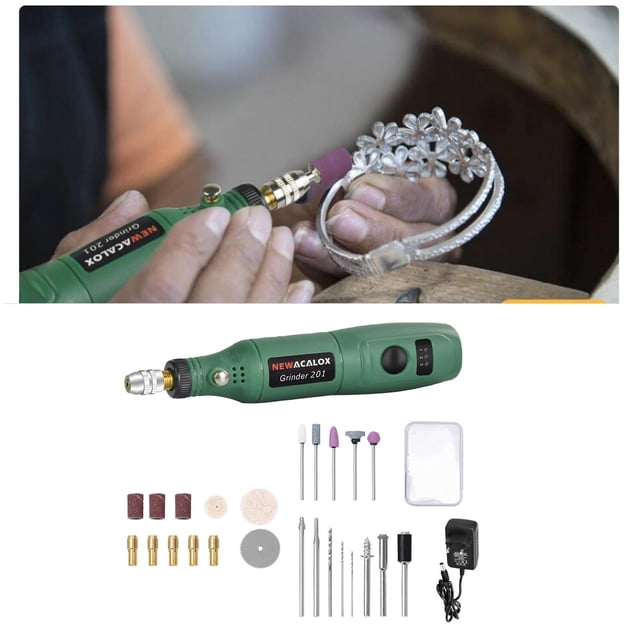 Herramientas Rotativas Fernando Amoladora Eléctrica Taladro de Uñas con Accesorios Verde