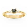 thumbnail image 2 of Birthstone Heart Ring with Shoulder Accents - Smokey Quartz (June), 2 of 4