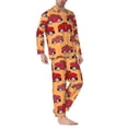 thumbnail image 2 of Lsque Red Cars Pattern Long Sleeve Pajama Set for Men - Soft 2-Piece Sleepwear and Loungewear Set with Pockets, Comfy Nightwear-Large, 2 of 7