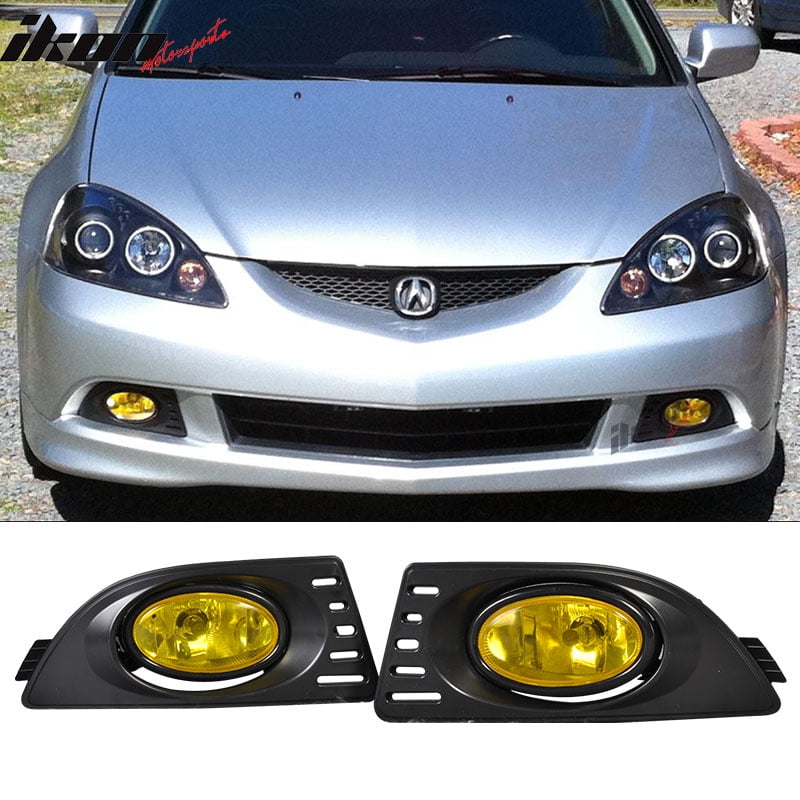 Compatible With 05 06 Acura Rsx Yellow Lens Front Bumper Fog Lights Lamps Rh Lh Left Right 2005 2006 Walmart Com Walmart Com