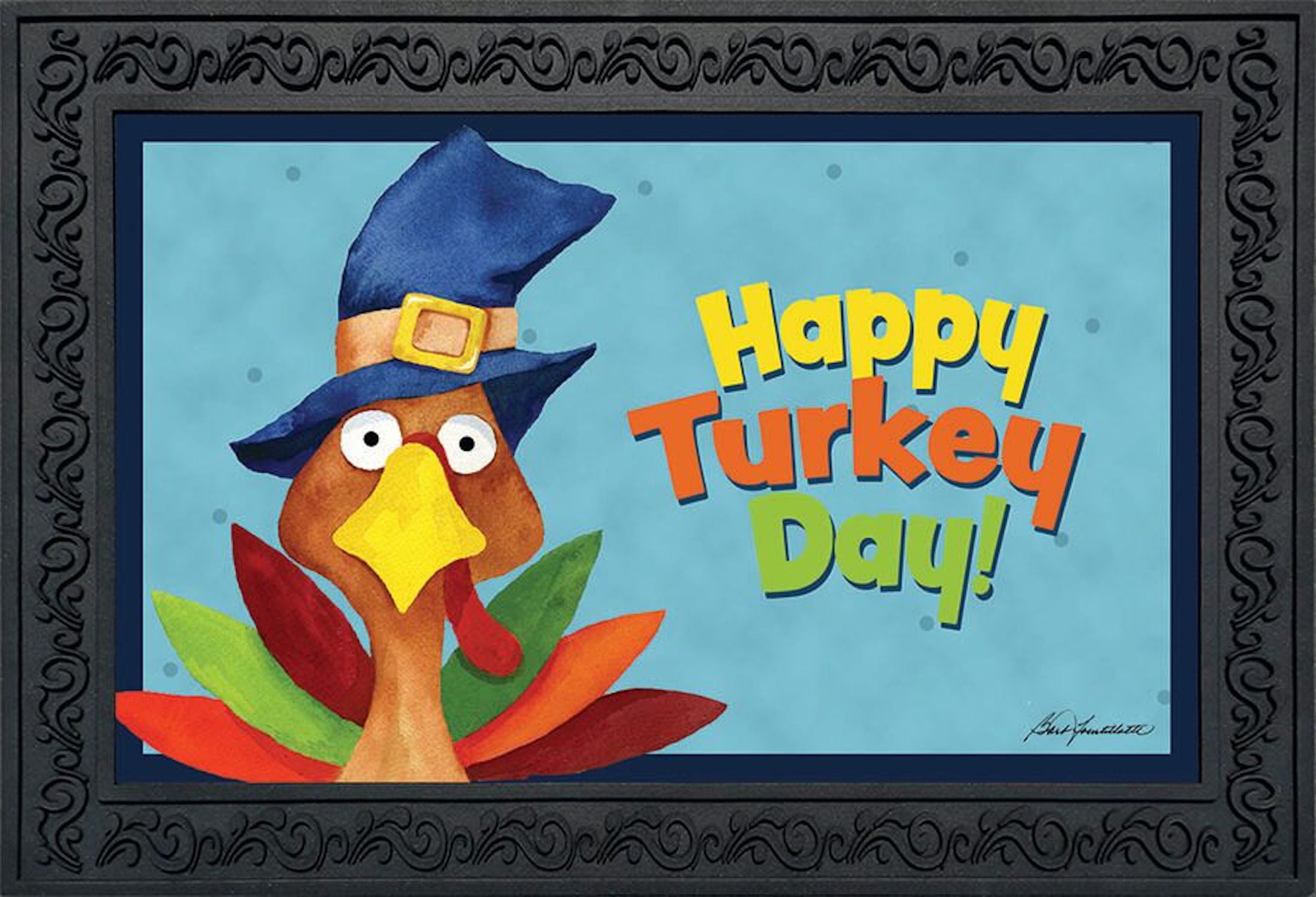 Turkey Day Thanksgiving Doormat Holiday Humor Indoor Outdoor 18" x 30" 