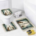 thumbnail image 3 of Cat Print Shower Curtain 4-Piece Set, Cute Bathroom Decor with 72" x 72" Shower Curtain, Toilet Cover Mat, U-Shaped Mat, and Non-Slip Floor Mat, 3 of 7