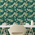 thumbnail image 2 of Ambesonne Floral Peel & Stick Wallpaper for Home, Narcissus Flowers Splashes, 13"x36", Cadet Blue Earth Yellow, 2 of 5