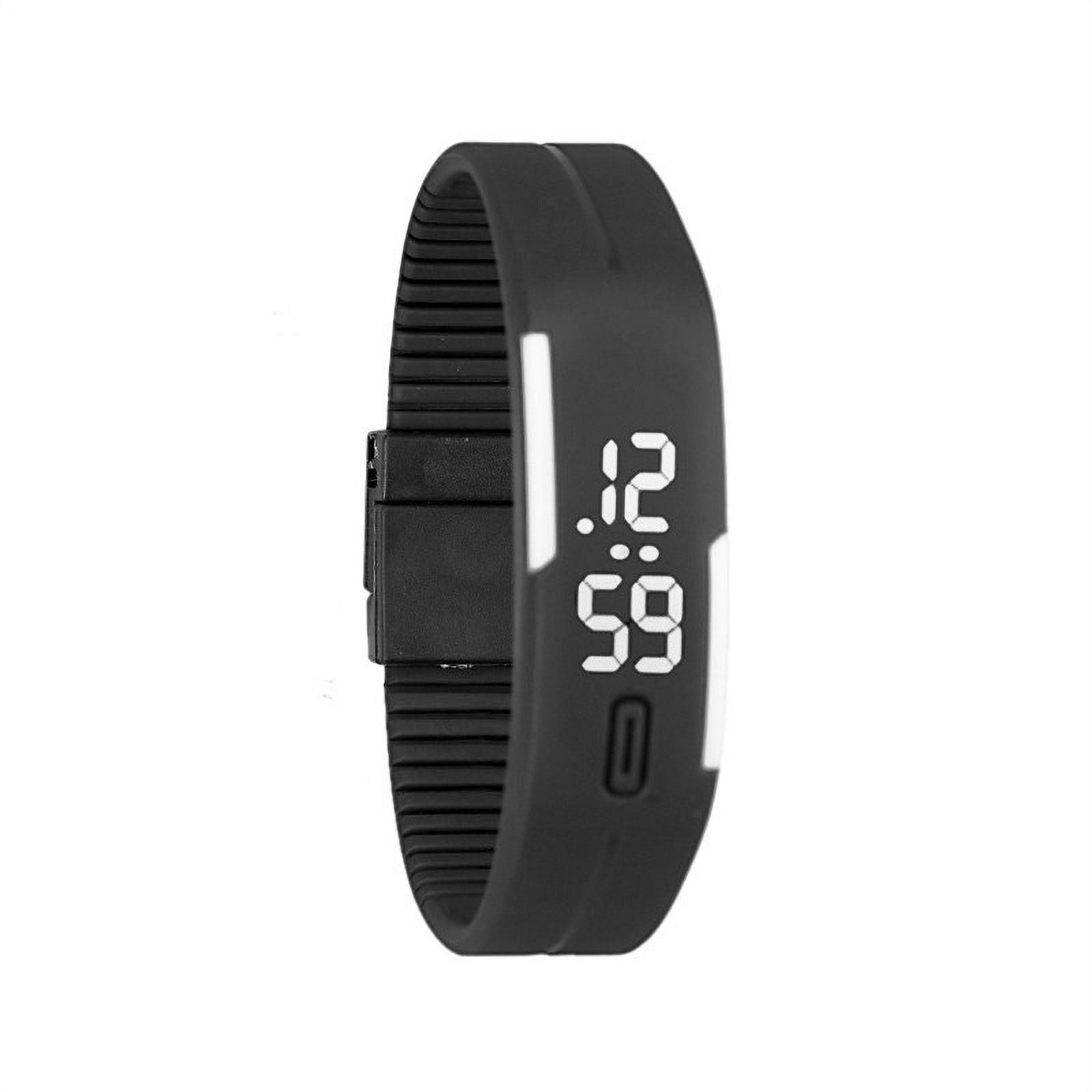 Mens Womens Rubber Watch Watches with Secondhand Date Sports Bracelet Digital Watches for Nurses Wrist Watch B&W