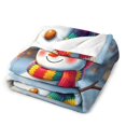 thumbnail image 3 of NIANHE Festive Snowman Sparkler blanket, comfortable and soft, warm casual blanket, printed design, winter sofa dormitory home decoration, must-have travel product. Size is 50x60 inches., 3 of 9