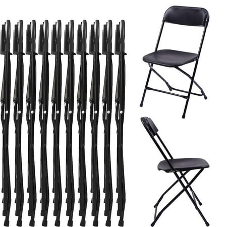 Ktaxon 10 Plastic Folding Chairs Wedding Banquet Seat Premium Party Event Chair,Black