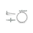 thumbnail image 3 of 1/8 Carat (Ctw) Blue Topaz Cross Ring in Sterling Silver, 3 of 4