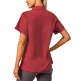 thumbnail image 3 of Little Donkey Andy Women's UV Breathable Striped Shirt, Short Sleeve Button Down for Shirt Travel Camping(Red XS), 3 of 7