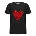 thumbnail image 4 of TFEOQRY Valentine's Day Sport Fitness T-Shirt for Men Heart Printed Short Sleeve Round Neck Shirt Tops Black, 4 of 4
