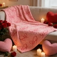 thumbnail image 5 of Beautynvta Valentine's Day Blanket, Love Hearts Printed Valentines Throw Blanket, Double-Sided Warm Flannel Fleece Nap Blanket for Sofa Couch Bed, 39.4x51.2 Inch, 5 of 6