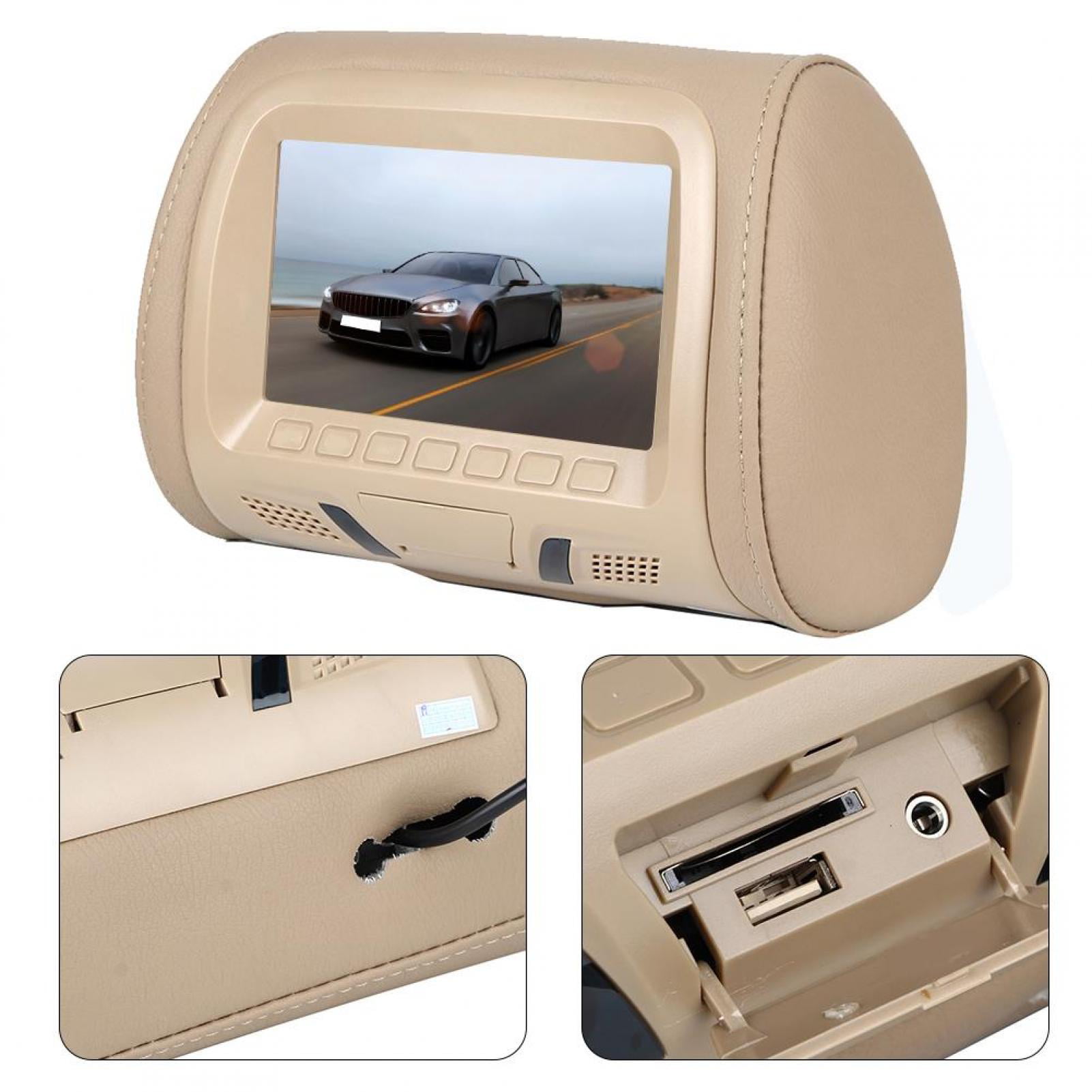 Car Monitor 7in Headrest Video Media Player for Car Beige 