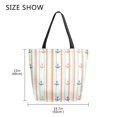 thumbnail image 5 of FORMRS Womens Canvas Tote Bag with Zipper Inner Pocket Shoulder Handbag, Beige Nautical Pattern, 5 of 7