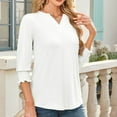 thumbnail image 6 of Women's 2025 Fashion Tops 3/4 Length Sleeve Business Casual Blouses Summer Tees Shirts School Outfits for Teachers, 6 of 7